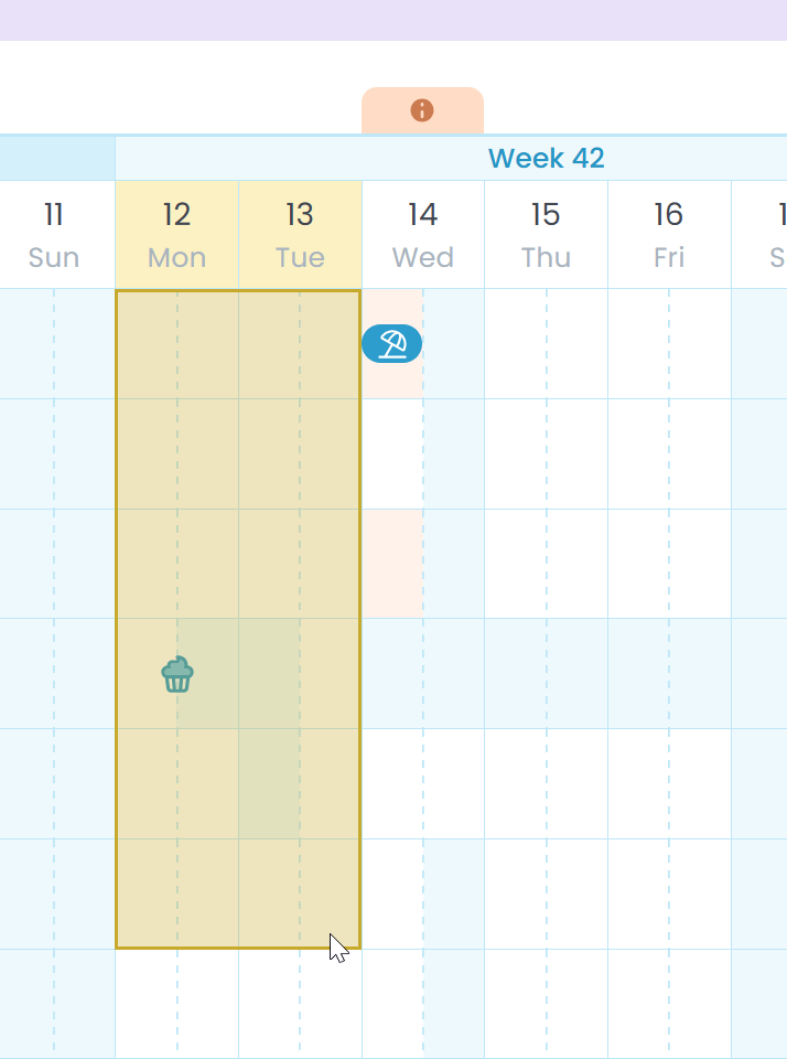 View multiple weeks