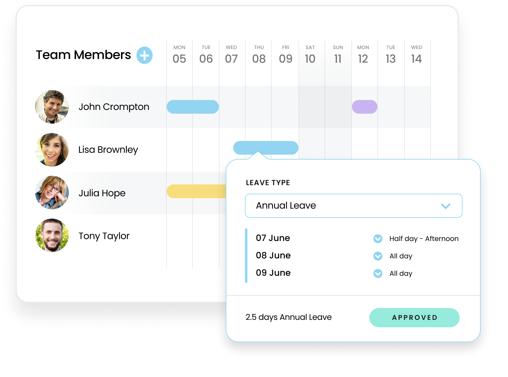 Leave Dates feature overview screenshot